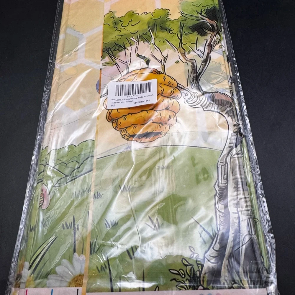 Winnie The Pooh Piglet 3 Piece Party Supplies Tablecloth Classic Yellow 54 X 108